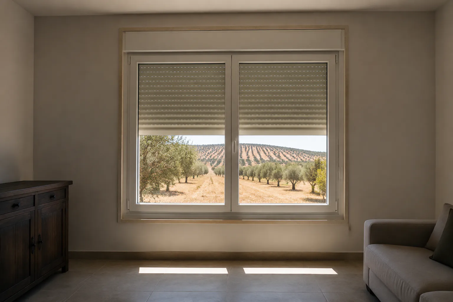 Ventana de PVC con persiana integrada en Jaén